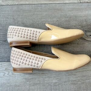 Kelsey Dagger Anthropology Francie Patent Leather Studded Flat Loafers